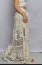 Natural Boho Crochet Maxi Skirt-Skirts-Stuffology Boutique -Stuffology - Where Vintage Meets Modern, A Boutique for Real Women in Crosbyton, TX