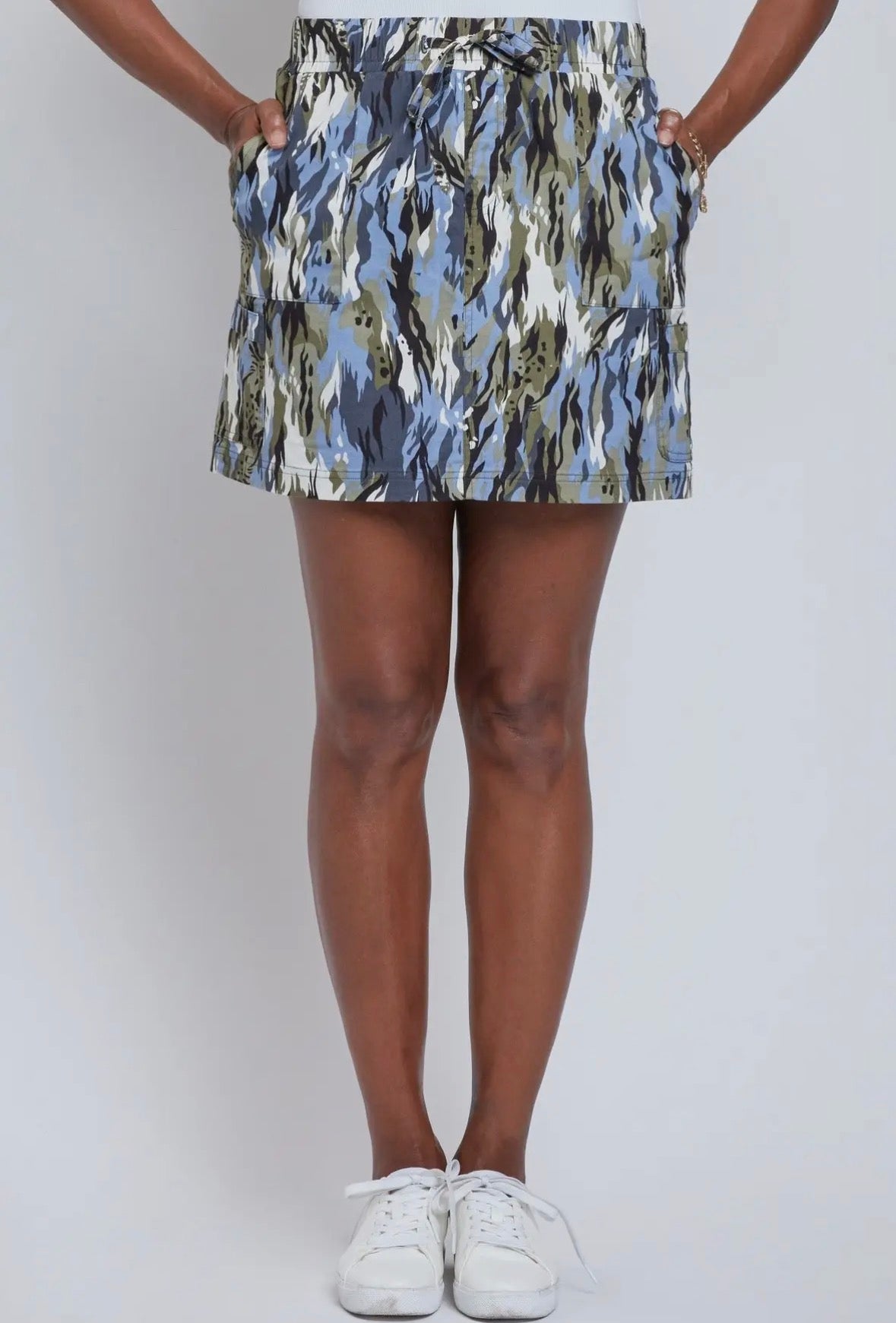 Drawstring Porkchop and Cargo Pocket Skort-skort-YMI-Stuffology - Where Vintage Meets Modern, A Boutique for Real Women in Crosbyton, TX