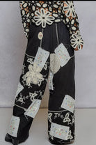 Solid lace patch detail woven pants-Pants-Pol Clothing-Stuffology - Where Vintage Meets Modern, A Boutique for Real Women in Crosbyton, TX
