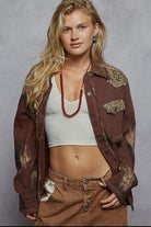 Choco POL Clothing - Artsy Double Gauze Shirt Jacket-Pol Clothing-Stuffology - Where Vintage Meets Modern, A Boutique for Real Women in Crosbyton, TX