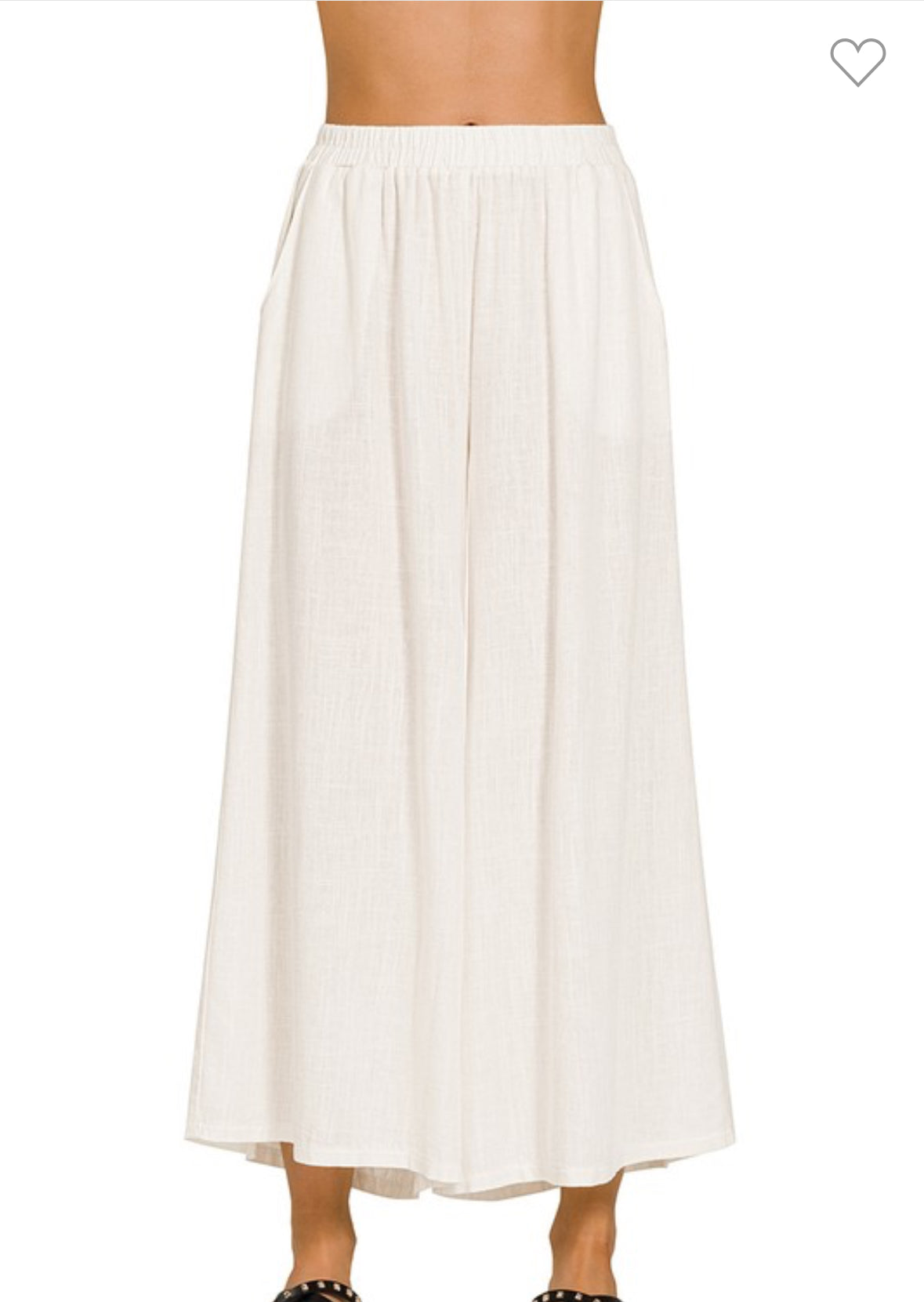 IVORY LINEN BLEND WIDE LEG PANTS / STUFFOLOGY BOUTIQUE-Pants-ZENANA-Stuffology - Where Vintage Meets Modern, A Boutique for Real Women in Crosbyton, TX