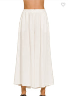 IVORY LINEN BLEND WIDE LEG PANTS / STUFFOLOGY BOUTIQUE-Pants-ZENANA-Stuffology - Where Vintage Meets Modern, A Boutique for Real Women in Crosbyton, TX