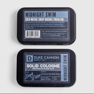 SOLID COLOGNE - MIDNIGHT SWIM-Colognes-Duke Cannon-Stuffology - Where Vintage Meets Modern, A Boutique for Real Women in Crosbyton, TX