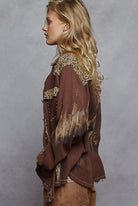 Choco POL Clothing - Artsy Double Gauze Shirt Jacket-Pol Clothing-Stuffology - Where Vintage Meets Modern, A Boutique for Real Women in Crosbyton, TX