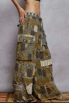 Olive Contrast Patch Cargo Pants-Pants-POL Clothing-Stuffology - Where Vintage Meets Modern, A Boutique for Real Women in Crosbyton, TX