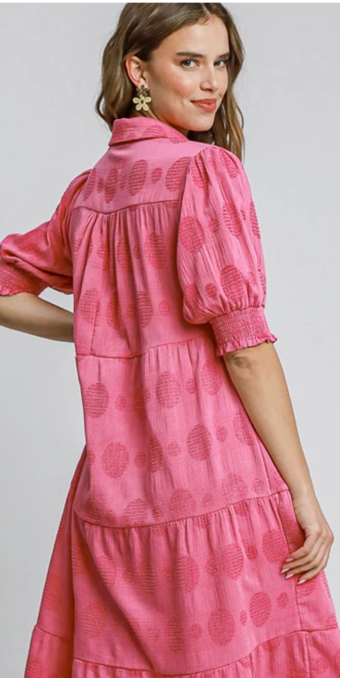 Swiss Dot Jacquard Tiered Maxi Dress-Dresses-Umgee-Stuffology - Where Vintage Meets Modern, A Boutique for Real Women in Crosbyton, TX