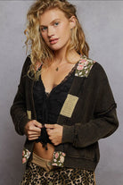 POL Clothing Patchwork Accent Knit Cardigan-Sweater Cardigan-POL Clothing-Stuffology - Where Vintage Meets Modern, A Boutique for Real Women in Crosbyton, TX