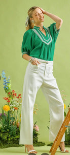 Off White Button Stretch Wide Leg Pants-Pants-Umgee-Stuffology - Where Vintage Meets Modern, A Boutique for Real Women in Crosbyton, TX