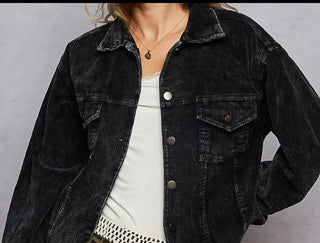 POL Clothing Button Down Corduroy Trucker Jacket-Jackets-Pol Clothing-Stuffology - Where Vintage Meets Modern, A Boutique for Real Women in Crosbyton, TX