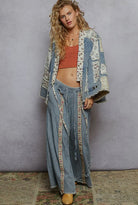 POL Clothing Denim Multi Contrast Panel Detail Print Woven Pants-Pants-Pol Clothing-Stuffology - Where Vintage Meets Modern, A Boutique for Real Women in Crosbyton, TX