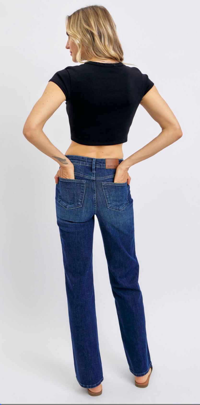 Judy Blue Mid Rise Straight Jeans-Jeans-Stuffology Boutique -Stuffology - Where Vintage Meets Modern, A Boutique for Real Women in Crosbyton, TX