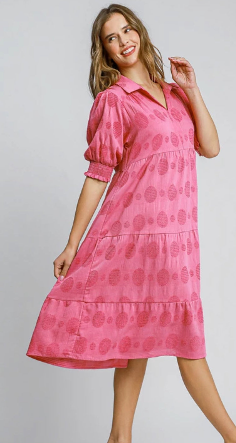 Swiss Dot Jacquard Tiered Maxi Dress-Dresses-Umgee-Stuffology - Where Vintage Meets Modern, A Boutique for Real Women in Crosbyton, TX