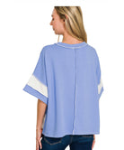 FRENCH TERRY COLOR BLOCK EXPOSED SEAM TOP-Zenana-Stuffology - Where Vintage Meets Modern, A Boutique for Real Women in Crosbyton, TX