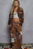 Choco POL Clothing - Artsy Double Gauze Shirt Jacket-Pol Clothing-Stuffology - Where Vintage Meets Modern, A Boutique for Real Women in Crosbyton, TX