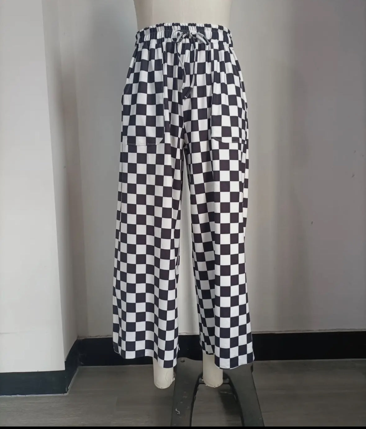 Black and White Check Pants-Pants-Stuffology Boutique -Stuffology - Where Vintage Meets Modern, A Boutique for Real Women in Crosbyton, TX