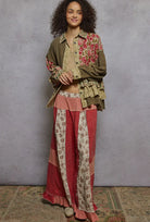 POL Clothing Long Sleeve Patchwork Double Gauze Shirt-Shirt / Jacket-POL Clothing-Stuffology - Where Vintage Meets Modern, A Boutique for Real Women in Crosbyton, TX
