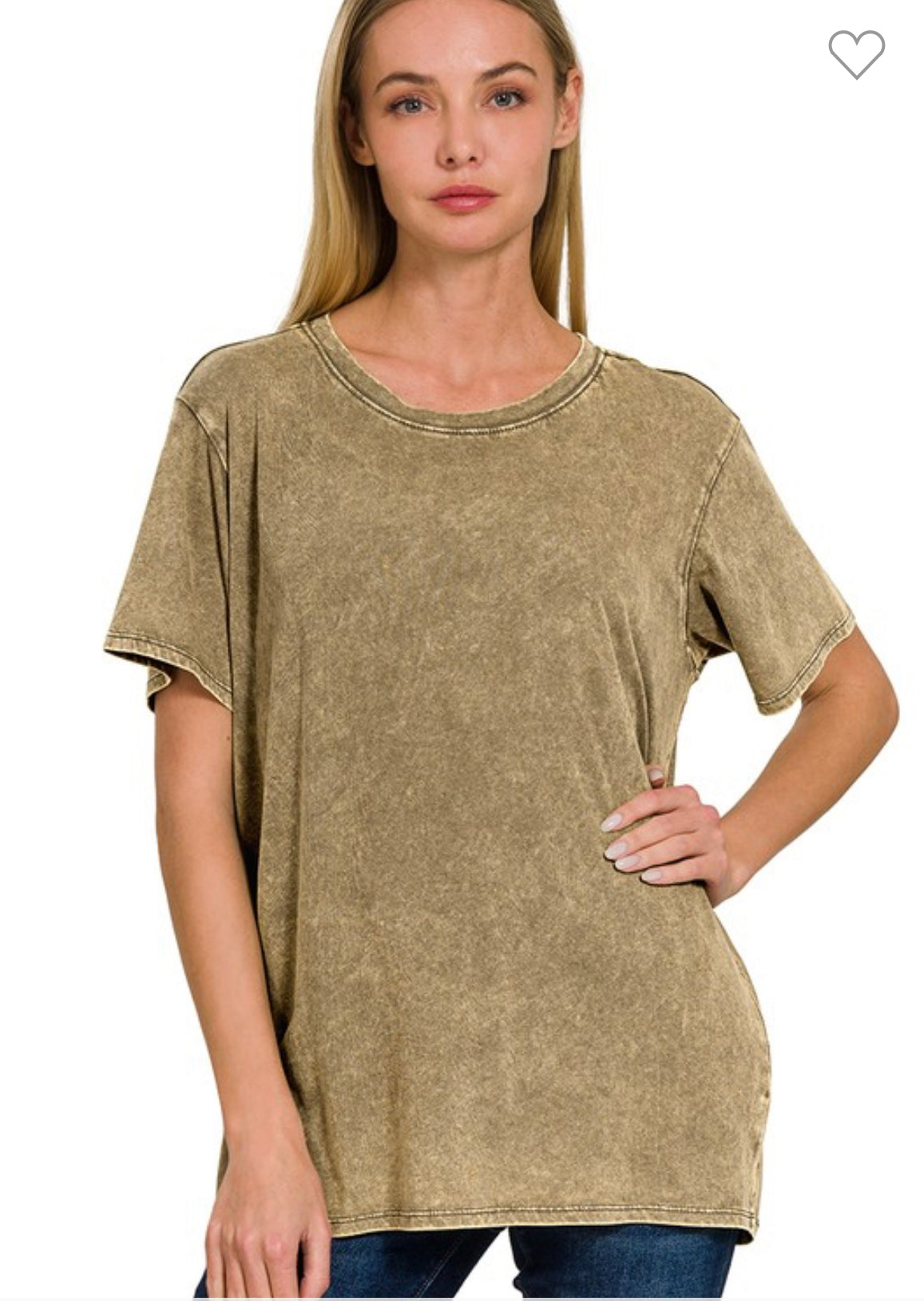 MINERAL WASHED SHORT SLEEVE TEE-Top-Zenana-Stuffology - Where Vintage Meets Modern, A Boutique for Real Women in Crosbyton, TX
