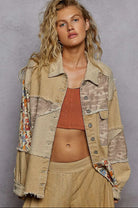 POL Clothing Patchwork & Petals Jacket-Jackets-POL Clothing-Stuffology - Where Vintage Meets Modern, A Boutique for Real Women in Crosbyton, TX