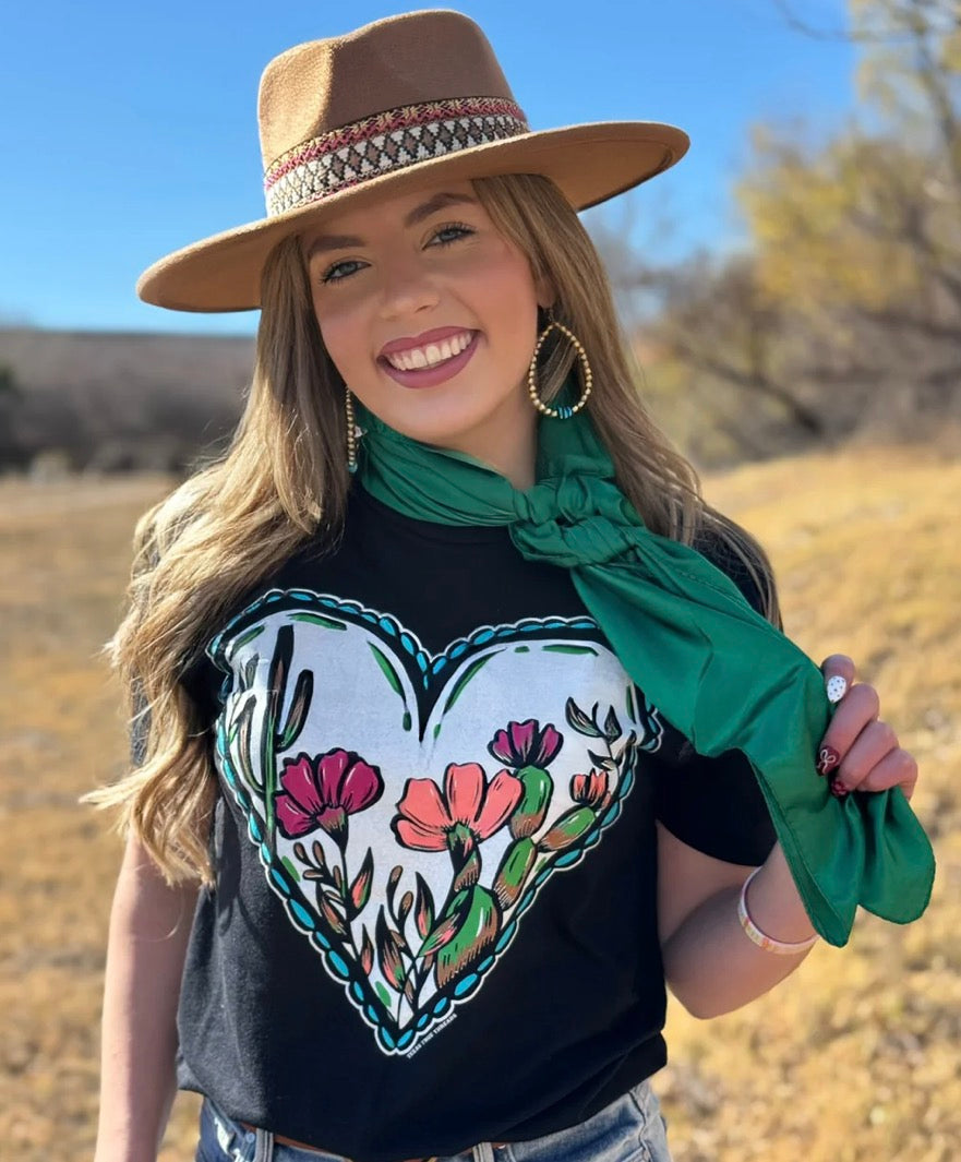Cactus Heart Bloom Graphic Tee-Graphic Tees-Stuffology Boutique -Stuffology - Where Vintage Meets Modern, A Boutique for Real Women in Crosbyton, TX