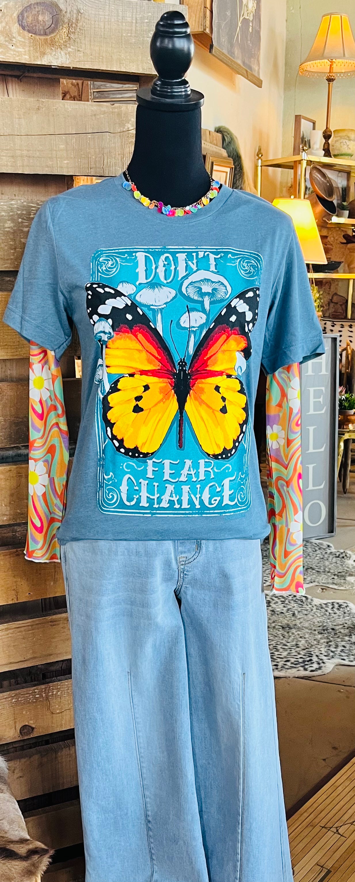 Don’t Fear Change Graphic Tee /Stuffology Boutique-Graphic Tees-One24 Rags-Stuffology - Where Vintage Meets Modern, A Boutique for Real Women in Crosbyton, TX