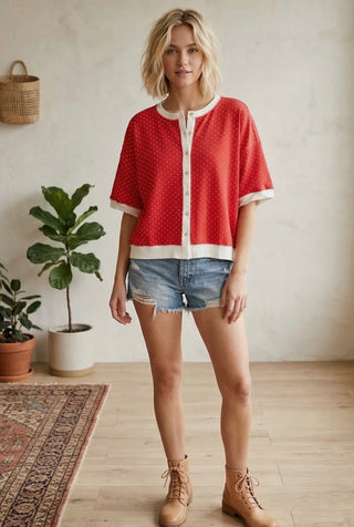 Americana Polka Dot Top-TOP-Sewn and Seen-Stuffology - Where Vintage Meets Modern, A Boutique for Real Women in Crosbyton, TX