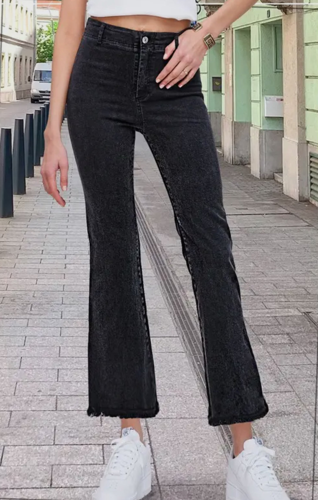 Soft Washed Stretchy High Waisted Flare Pants-Pants-La Miel-Stuffology - Where Vintage Meets Modern, A Boutique for Real Women in Crosbyton, TX