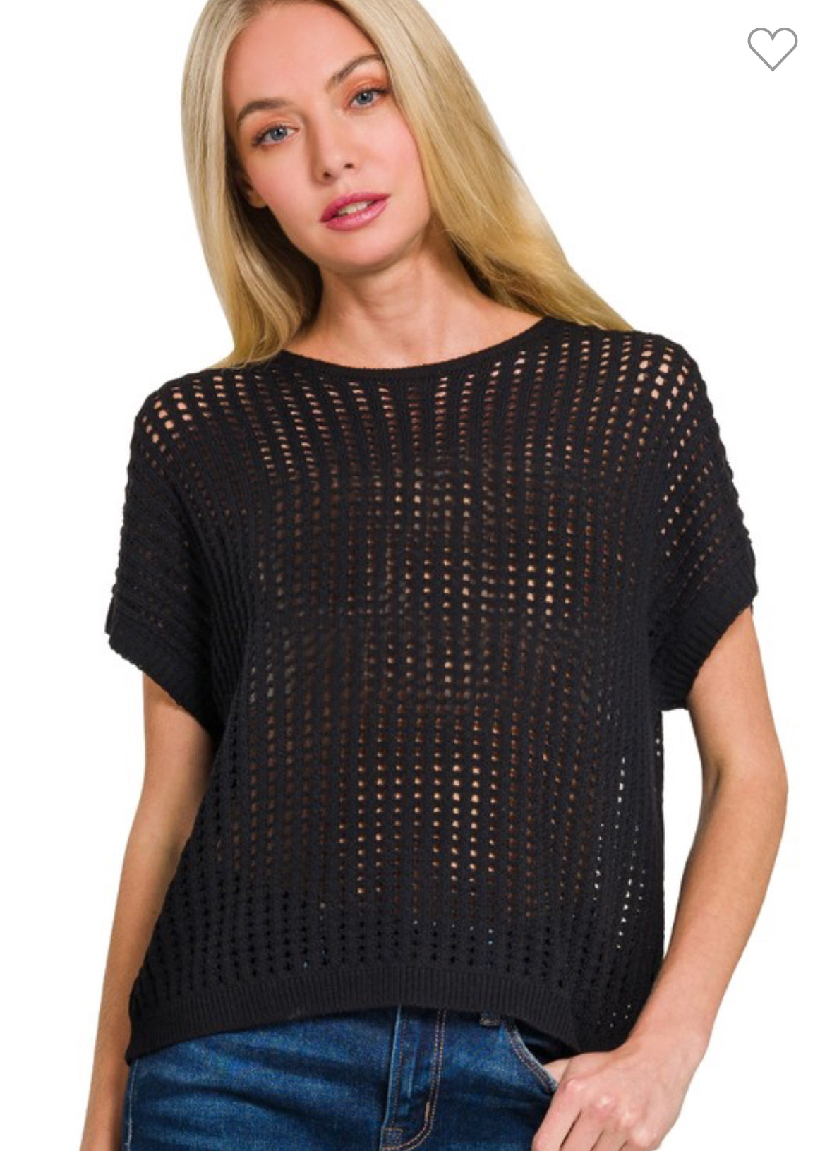 Black Open Knit Sweater-Sweater Vest-Zenana-Stuffology - Where Vintage Meets Modern, A Boutique for Real Women in Crosbyton, TX