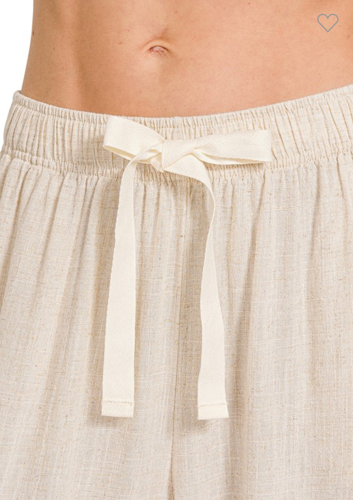 Oatmeal Linen Blend Drawstring Pants-Pants-Stuffology Boutique -Stuffology - Where Vintage Meets Modern, A Boutique for Real Women in Crosbyton, TX