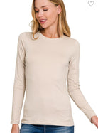Long Sleeve Classic Crew Top-ZENANA-Stuffology - Where Vintage Meets Modern, A Boutique for Real Women in Crosbyton, TX