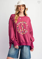 Peace Patch Front Terry Knit Top /Stuffology Boutique-TOP-EASEL-Stuffology - Where Vintage Meets Modern, A Boutique for Real Women in Crosbyton, TX