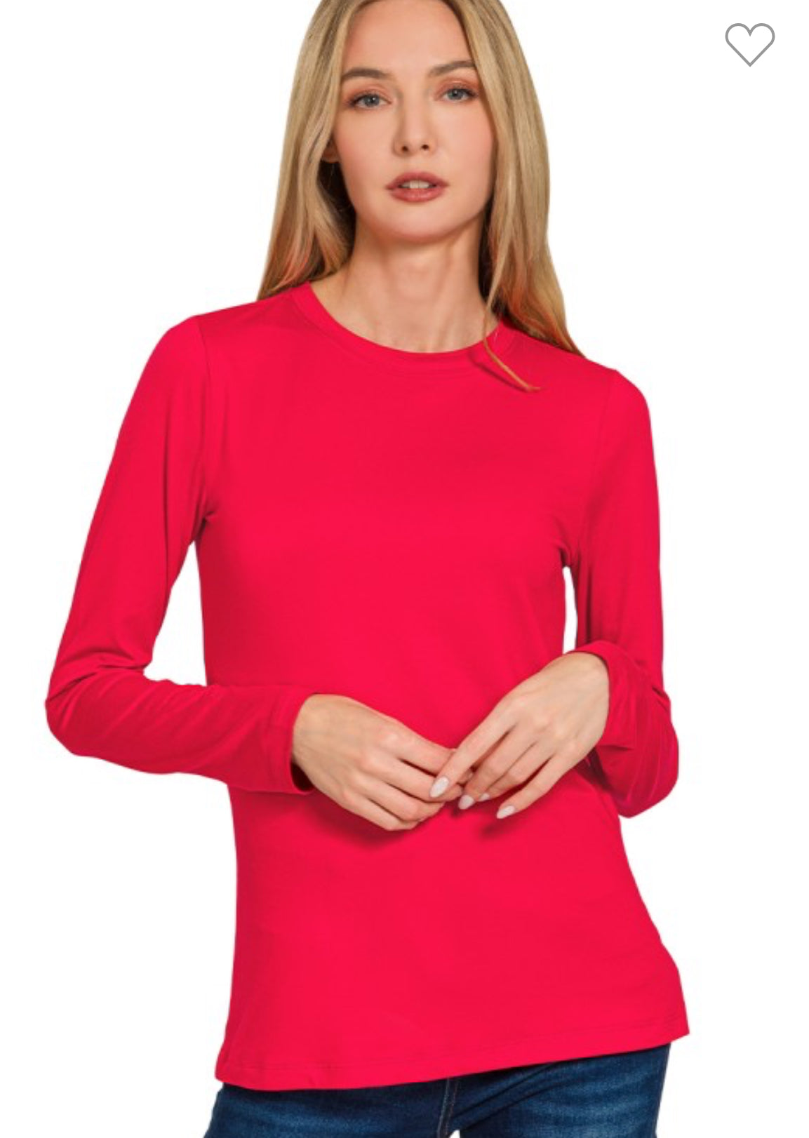 Long Sleeve Classic Crew Top-ZENANA-Stuffology - Where Vintage Meets Modern, A Boutique for Real Women in Crosbyton, TX