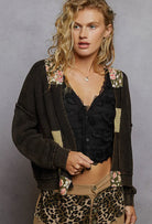 POL Clothing Patchwork Accent Knit Cardigan-Sweater Cardigan-POL Clothing-Stuffology - Where Vintage Meets Modern, A Boutique for Real Women in Crosbyton, TX