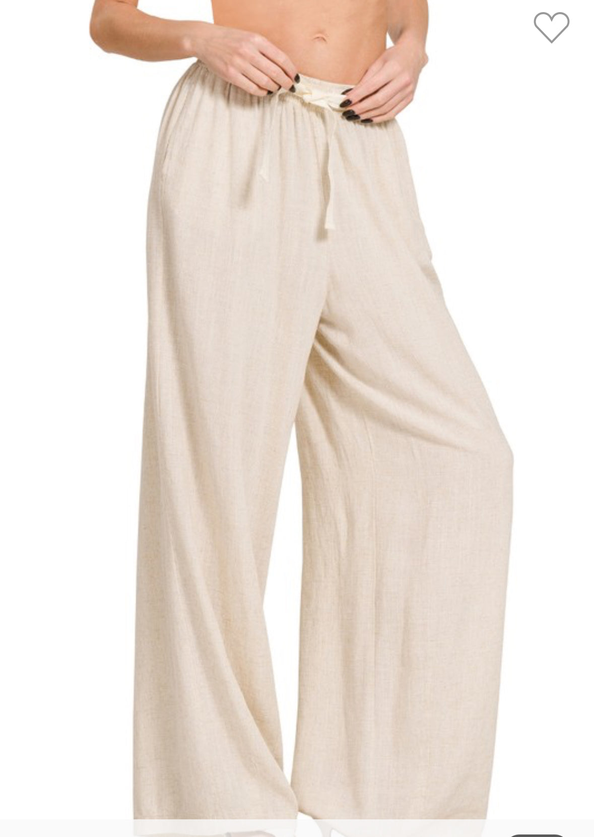 Oatmeal Linen Blend Drawstring Pants-Pants-Stuffology Boutique -Stuffology - Where Vintage Meets Modern, A Boutique for Real Women in Crosbyton, TX
