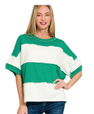 FRENCH TERRY COLOR BLOCK EXPOSED SEAM TOP-Zenana-Stuffology - Where Vintage Meets Modern, A Boutique for Real Women in Crosbyton, TX