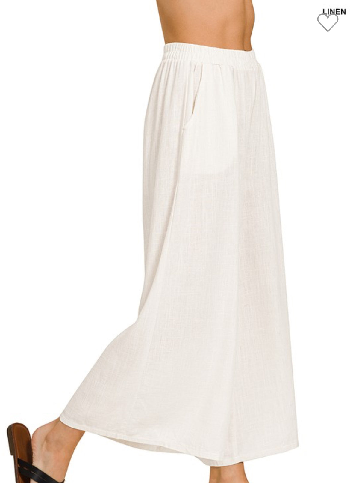 IVORY LINEN BLEND WIDE LEG PANTS / STUFFOLOGY BOUTIQUE-Pants-ZENANA-Stuffology - Where Vintage Meets Modern, A Boutique for Real Women in Crosbyton, TX