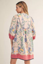 3/4 Sleeve Floral Peasant Dress-Dresses-Jodifl-Stuffology - Where Vintage Meets Modern, A Boutique for Real Women in Crosbyton, TX