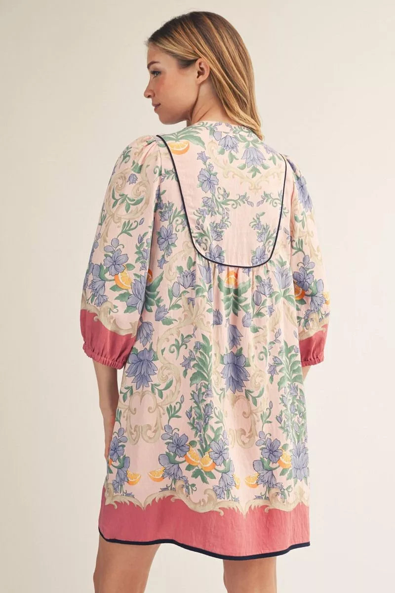 3/4 Sleeve Floral Peasant Dress-Dresses-Jodifl-Stuffology - Where Vintage Meets Modern, A Boutique for Real Women in Crosbyton, TX