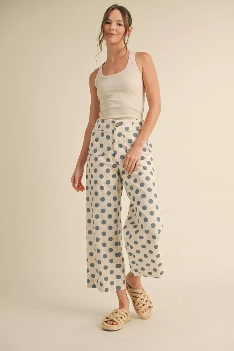 Wide Leg Polka Dot Pants-Pants-Jodifl-Stuffology - Where Vintage Meets Modern, A Boutique for Real Women in Crosbyton, TX