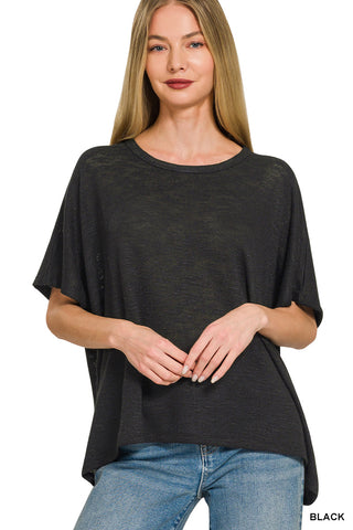 Oversized Slub Hacci Top-Top-Zenana-Stuffology - Where Vintage Meets Modern, A Boutique for Real Women in Crosbyton, TX