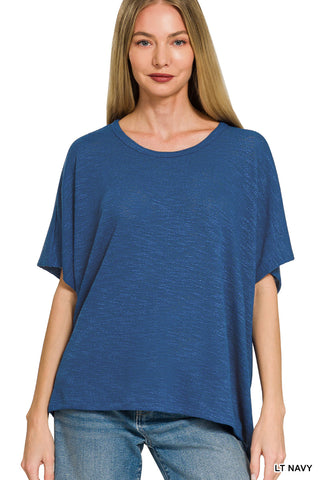 Oversized Slub Hacci Top-Top-Zenana-Stuffology - Where Vintage Meets Modern, A Boutique for Real Women in Crosbyton, TX
