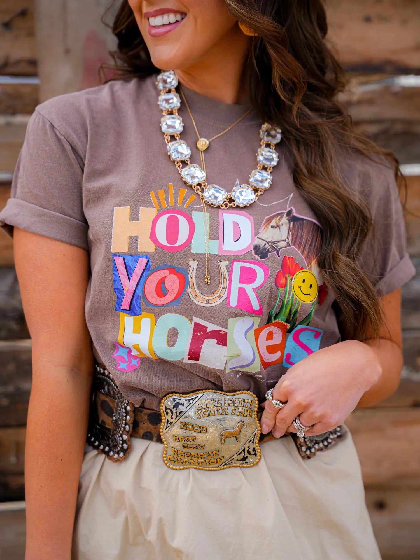 “Hold Your Horses” Graphic Tee-Graphic Tees-Stuffology Boutique -Stuffology - Where Vintage Meets Modern, A Boutique for Real Women in Crosbyton, TX