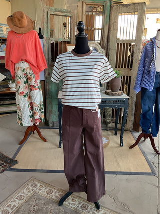 Striped Crew Neck Tee-Tops-Zenana-Stuffology - Where Vintage Meets Modern, A Boutique for Real Women in Crosbyton, TX