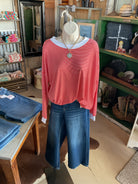 Loose Fit Stripe Tunic Top-Top-Burgundy Apparel-Stuffology - Where Vintage Meets Modern, A Boutique for Real Women in Crosbyton, TX