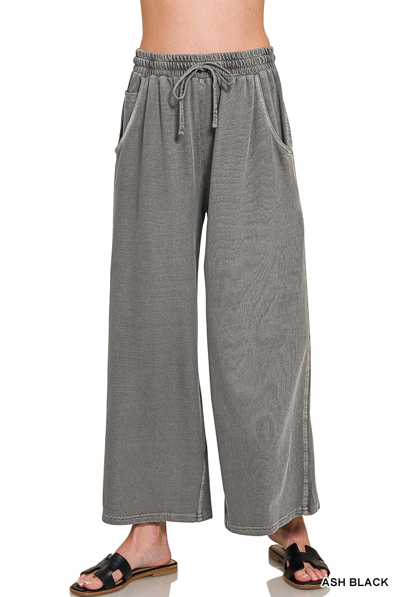 French Terry Washed Pants-Zenana-Stuffology - Where Vintage Meets Modern, A Boutique for Real Women in Crosbyton, TX