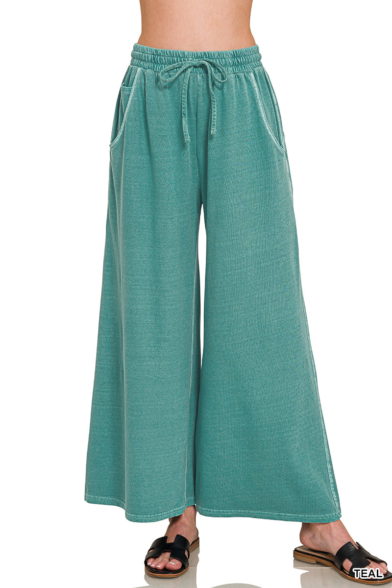 French Terry Washed Pants-Zenana-Stuffology - Where Vintage Meets Modern, A Boutique for Real Women in Crosbyton, TX