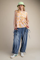 Mineral Washed Sunflower Top-Easel-Stuffology - Where Vintage Meets Modern, A Boutique for Real Women in Crosbyton, TX