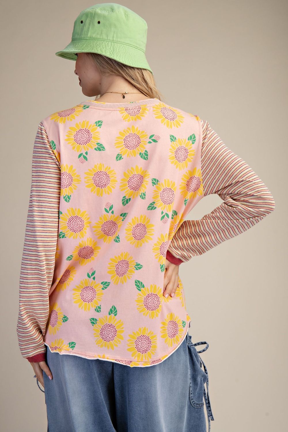 Mineral Washed Sunflower Top-Easel-Stuffology - Where Vintage Meets Modern, A Boutique for Real Women in Crosbyton, TX