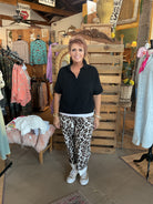 Collared V-Neck Short Sleeve Top-Blouse-Zenana-Stuffology - Where Vintage Meets Modern, A Boutique for Real Women in Crosbyton, TX