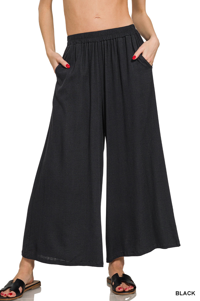 Black Elastic Band Pants-Pants-Zenana-Stuffology - Where Vintage Meets Modern, A Boutique for Real Women in Crosbyton, TX