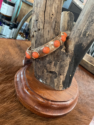 Eternity Statement Gold Tone Bangle-Bracelets-PennyLine inc-Stuffology - Where Vintage Meets Modern, A Boutique for Real Women in Crosbyton, TX
